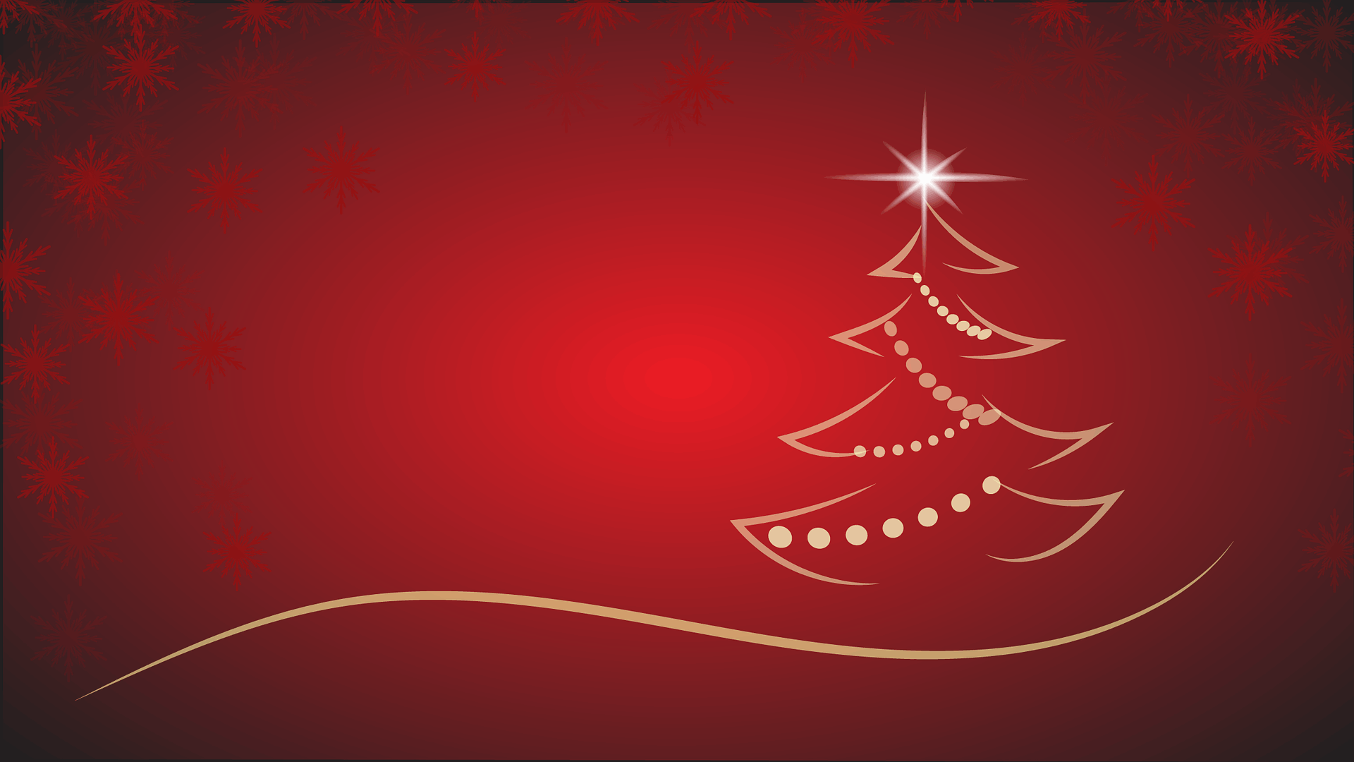 Rode kerstachtergrond met gouden kerstboom