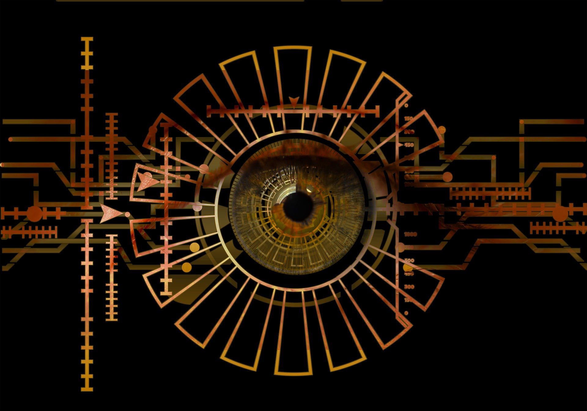 Abstract oog als symbool voor digitale vormgeving